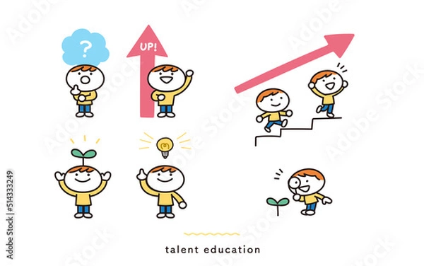 Fototapeta 子供の才能に関するイラストセット
