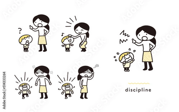 Obraz 子供のしつけに関するイラストセット
