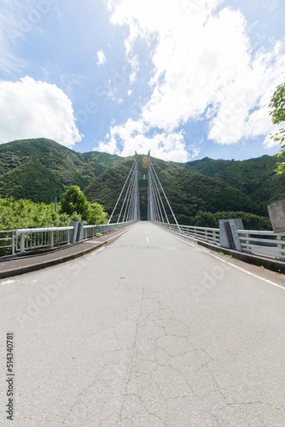Obraz bridge with mountains and sky