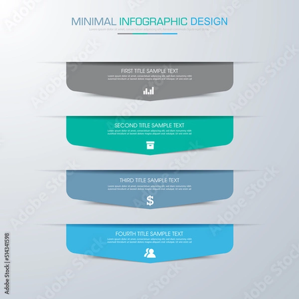 Obraz Business infographic template the concept is circle option step with full color icon can be used for diagram infograph chart business presentation or web , Vector design element illustration