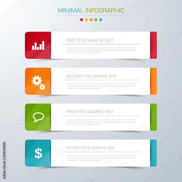 Fototapeta Business infographic template the concept is circle option step with full color icon can be used for diagram infograph chart business presentation or web , Vector design element illustration