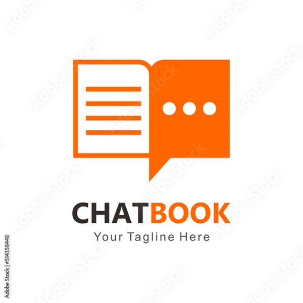 Obraz book chat vector logo