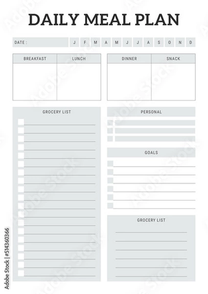 Obraz Daily Meal Planner