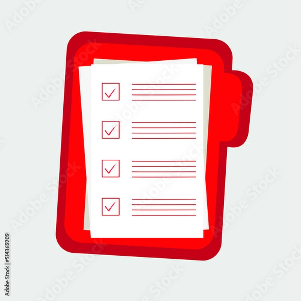 Obraz Document. Checklist. Folder with contract documents.