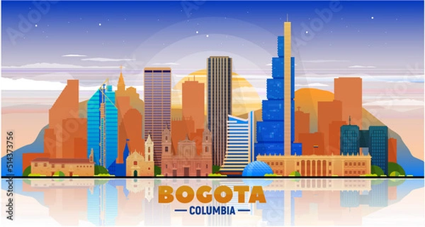 Obraz Bogota ( Columbia ) city skyline at sky background. 