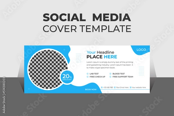 Fototapeta Modern Medical Health Social Media Cover Design Template, Banner Template and Web Banner Template Design for Social Media.