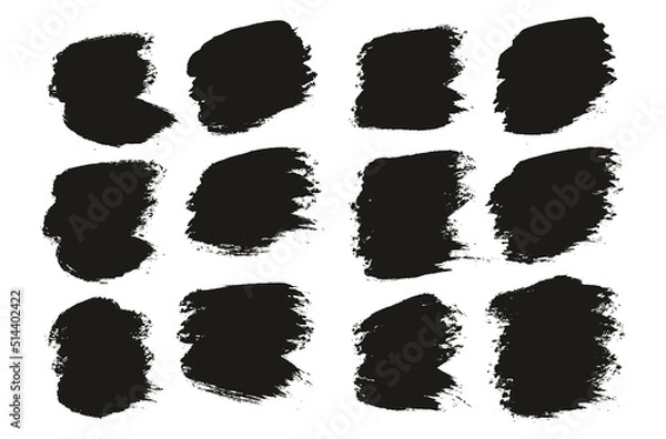 Fototapeta Round Brush Thick Short Background Artist Brush High Detail Abstract Vector Background Set 
