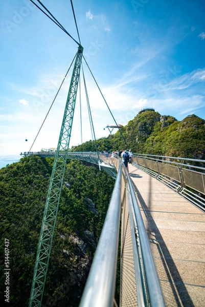 Fototapeta A beautiful view of Sky Bridge in Langkawi, Malaysia.