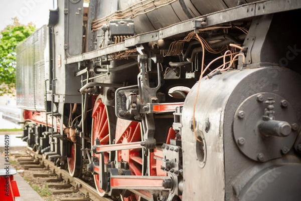 Obraz Close Up on Details of an Old Locomotive