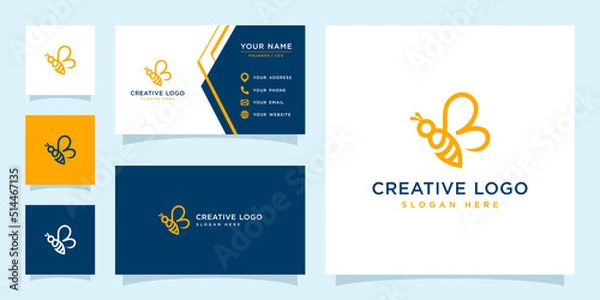 Fototapeta Vector graphic of abstract bee logo design template