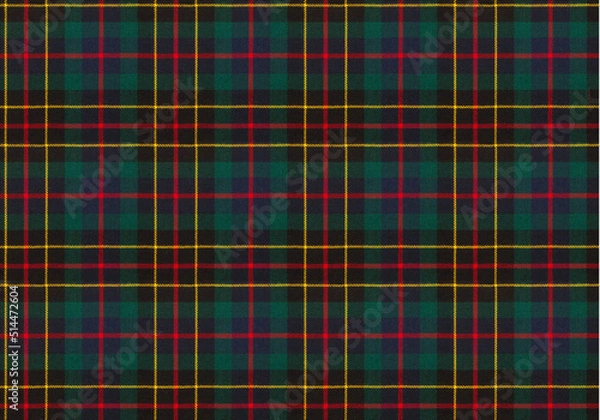 Obraz green, blue, red and yellow tartan checkered real fabric seamless pattern