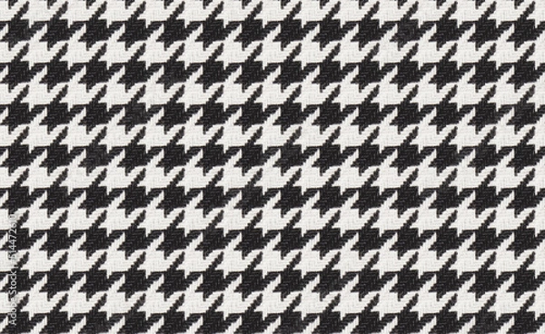 Obraz Black hound tooth real fabric  seamless pattern textile