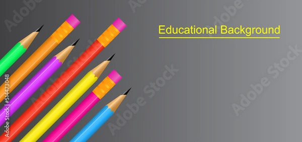 Obraz Educational background design with 3d pencil art