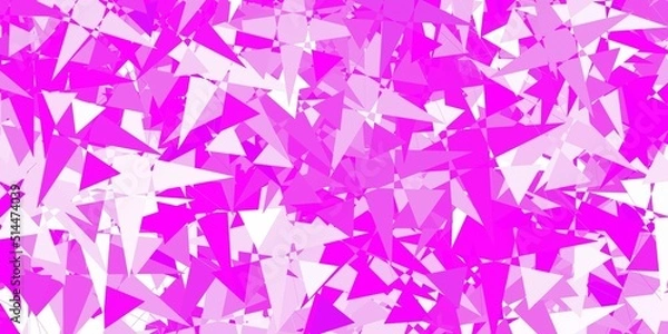 Fototapeta Light Pink vector background with triangles.