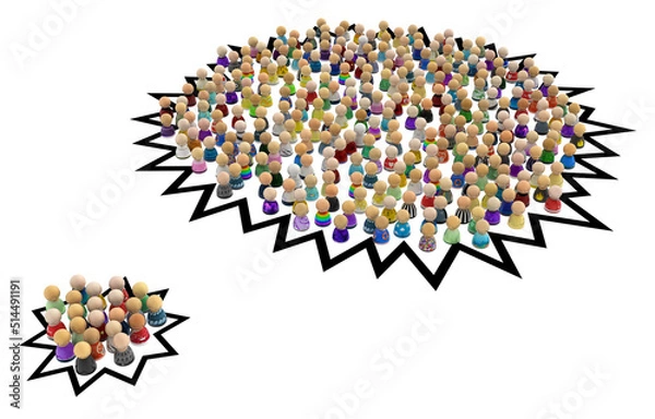 Obraz Cartoon Crowd, Zigzag Ring