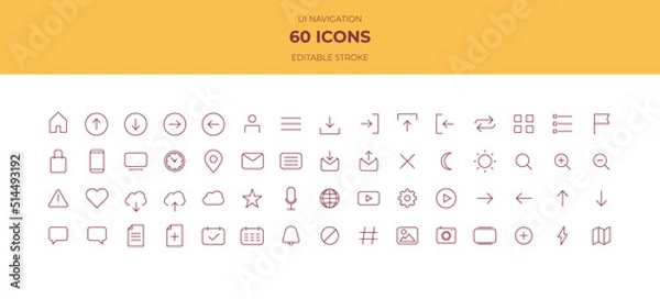 Fototapeta Set de iconos Trazo editable