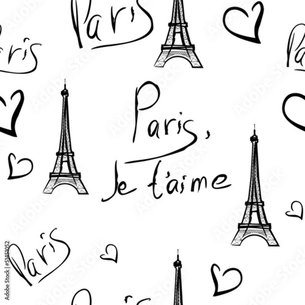 Obraz vector seamless pattern of Paris