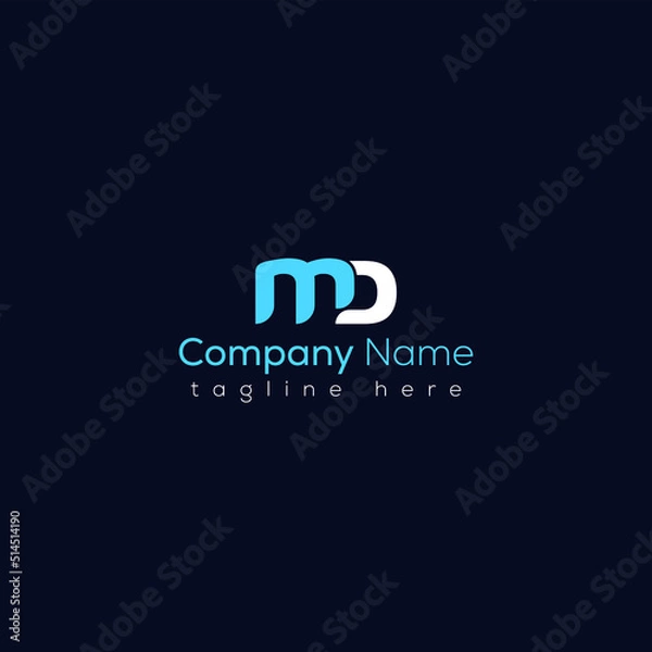 Fototapeta MD linked Uppercase letter logo Vector File