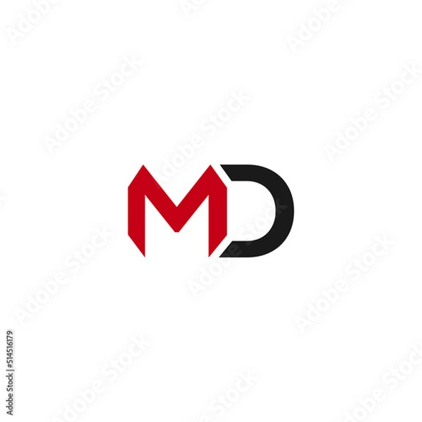 Obraz Md linked Uppercase letter logo Vector File