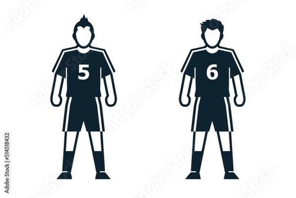 Fototapeta Soccer Player, People and Clothing icons with White Background