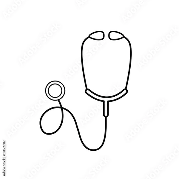 Fototapeta Stethoscope cardio device line style icon vector illustration design.