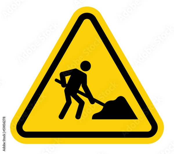 Obraz under construction road sign