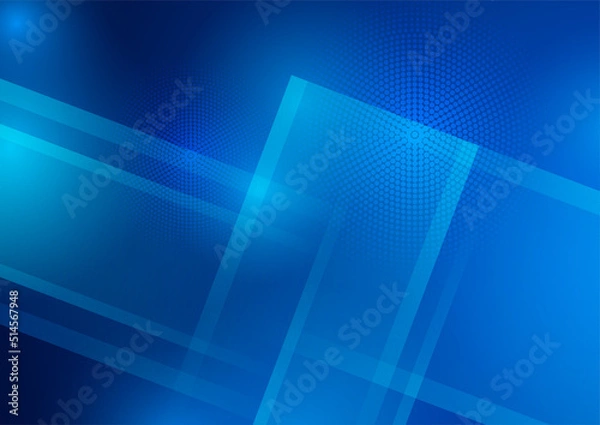 Obraz Minimal geometric blue background abstract design. Vector illustration abstract graphic design banner pattern background template.