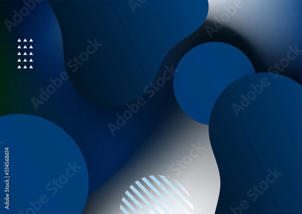 Fototapeta Minimal geometric blue background abstract design. Vector illustration abstract graphic design banner pattern background template.