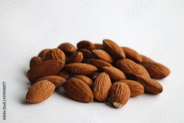 Obraz almonds on white background