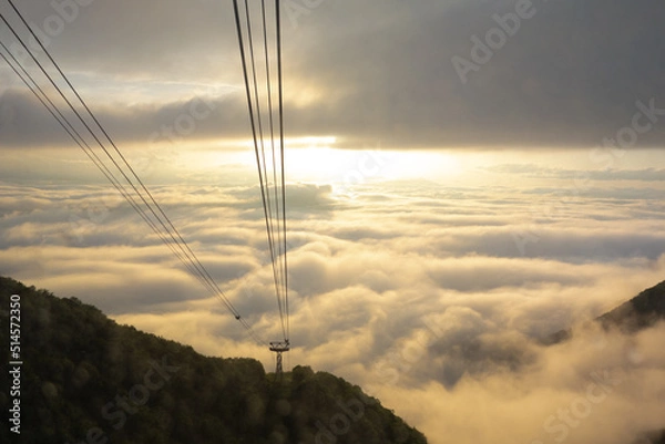 Obraz 雲海とロープウェイ