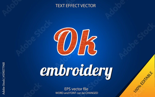 Obraz Embroidered editable text effects 