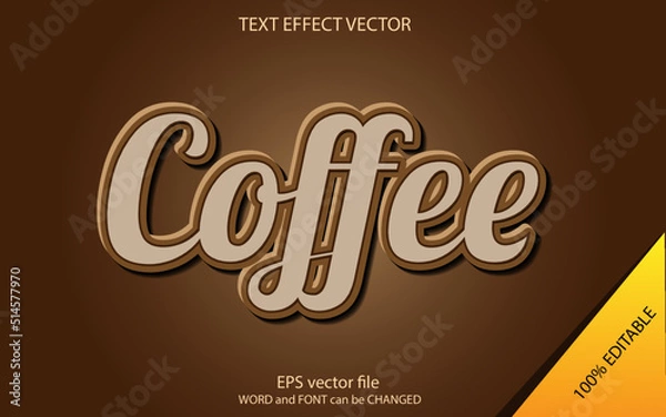 Fototapeta Text effect editable coffee 