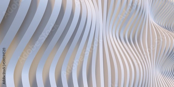 Fototapeta Wavy surface of dark and light stripes. Decorative backdrop. For smartphone. 3d render