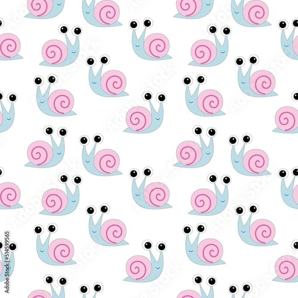 Obraz Seamless background with snails.Vector graphics.