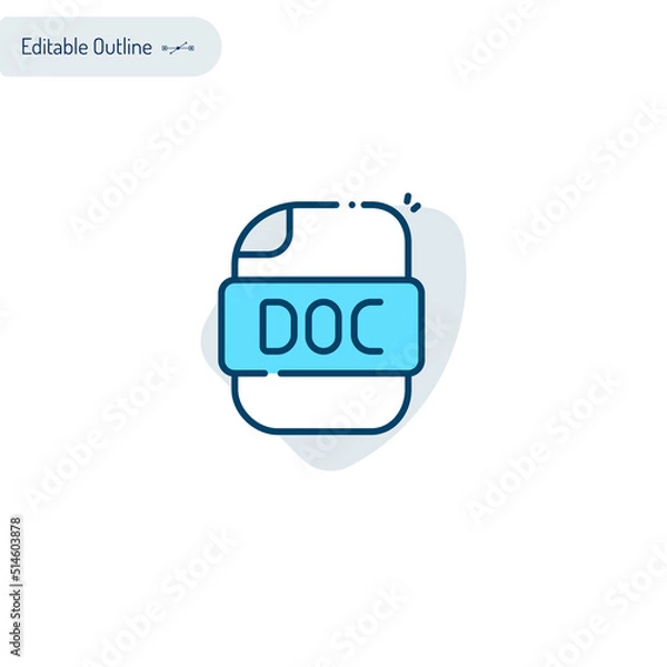 Obraz Word document, Doc file type, Document icon, notepad, Writing, File icon, office application, Editable stroke