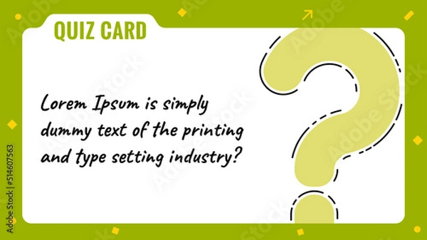 Obraz Quiz card, Question mark, Quiz game template & background, Voting, Team building activities, Questionnaire
