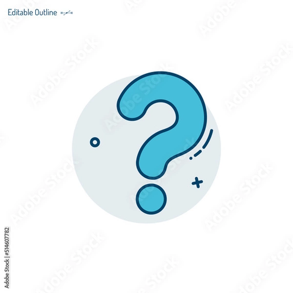 Obraz Question mark, Question icon, Quiz symbol, Assessment template, Problem, Confusion, Editable stroke
