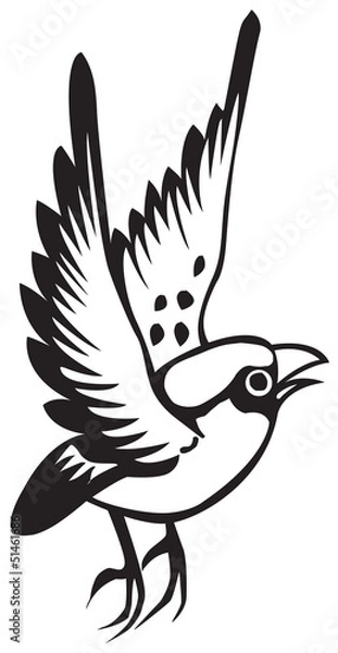 Obraz bird on the white background for coloring