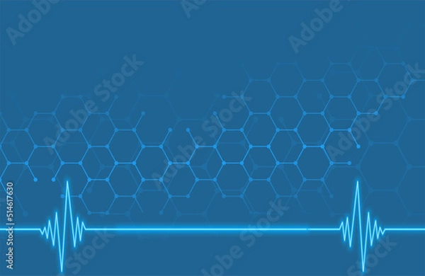 Fototapeta healthcare and medical background with cardiogram line