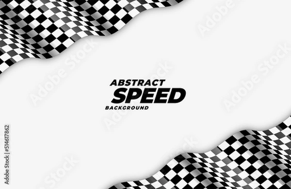 Obraz wavy checkered racing flag speed background