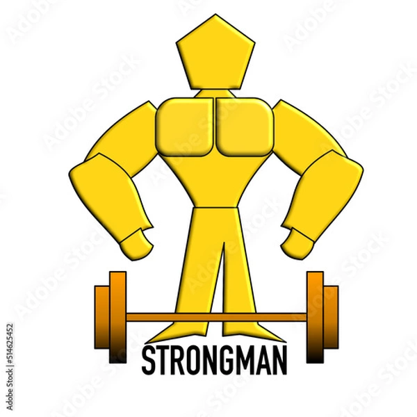 Obraz Body builder vector graphic logo design