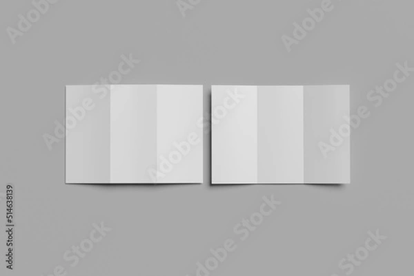 Fototapeta A4 Tri Fold Blank Mockup