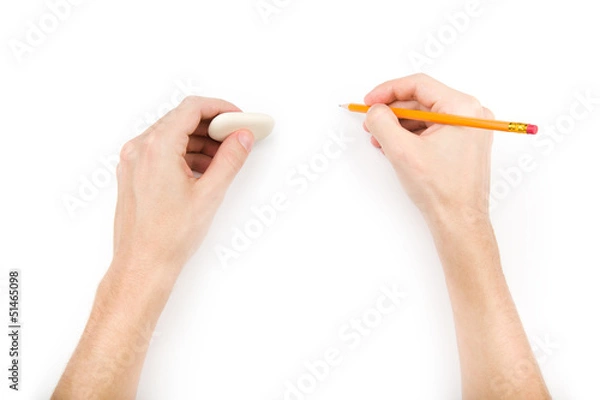 Obraz Human writing and erasing something