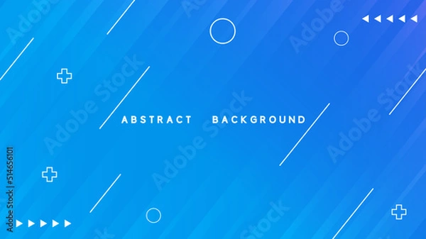 Obraz Abstract blue background with memphis element design concept