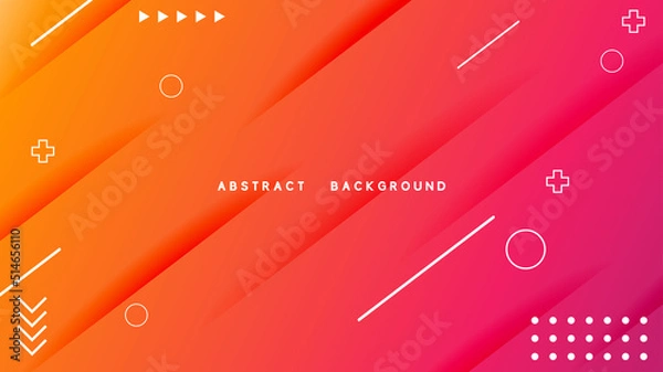 Obraz Abstract gradient background with memphis element design themes