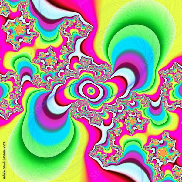 Fototapeta Fractal, abstract colorful swirl background