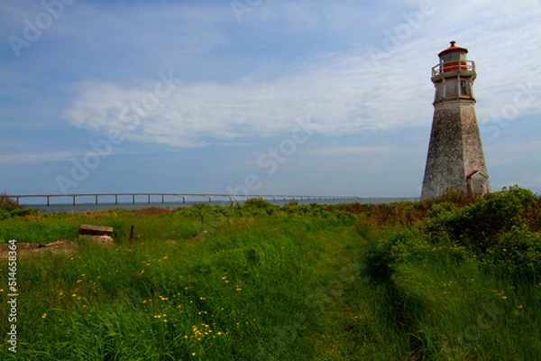 Fototapeta lighthouse with bridge