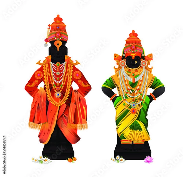 Obraz Vithal rukmini vector art illustration