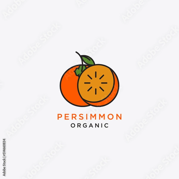 Obraz Template creative and fun persimmon fruit logo vector