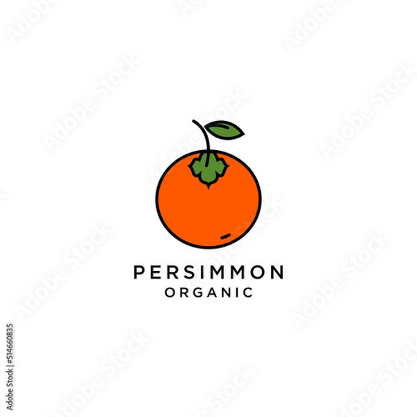 Obraz Template creative and fun persimmon fruit logo vector